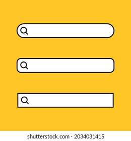 Set of search bar interface for web site template. Simple search bar flat design template for user interface.