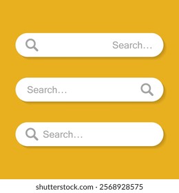 Set Search bar. Text field and search button. Web ui design element