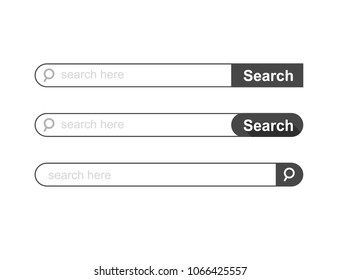 Set of Search bar ui template. Vector Illustration