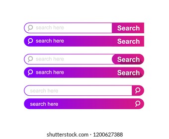 Set of Search bar ui template. Vector Illustration