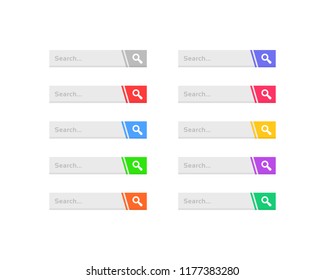 set of search bar for web. cartoon flat simple style trend modern graphic art url address design element isolated on white background. concept of enter a query or domain in box and searchbar sign