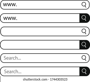  Set of search bars, search boxes