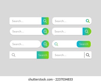 Set of search buttons vector modern material style . gradient colors of elements and icons on background vector illustration