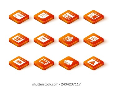 Set Search engine, Keyboard, MySQL code, Page with 404 error, Web development, Processor, Browser exclamation mark and Books about programming icon. Vector