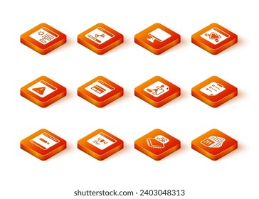 Set Search engine, Page with 404 error, Browser exclamation mark, Processor microcircuits CPU, Flowchart,  and Clipboard checklist icon. Vector