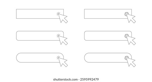 A set of search engine strings. A simple browser search bar as part of the user interface design. Collection of search forms. EPS 10. Vector illustration