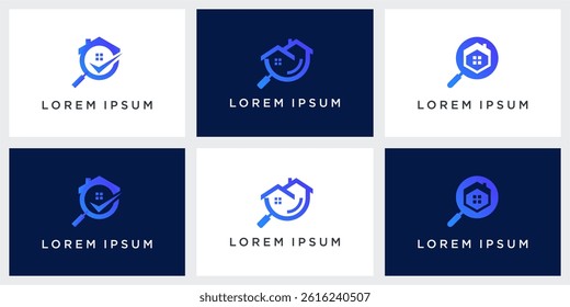 Set of search home logo design