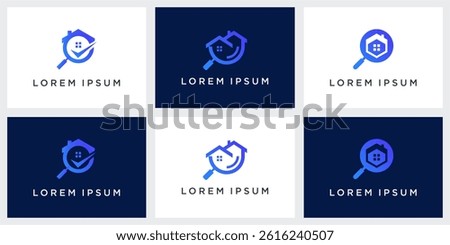 Set of search home logo design