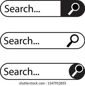 set of search icon on white background. flat style. search bar icon for your web site design, logo, app, UI. web search bar symbol. search keywords sign. 