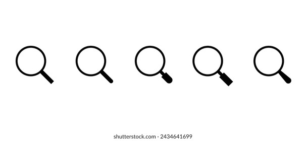 Set of search icon vector. Magnifying glass, magnifier symbol in trendy style