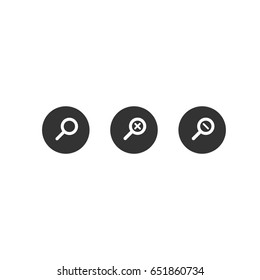 Set of search icons. Magnifier. Isolated vector.