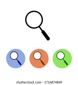 Set of search icons, on white background, emblem, logo, web, vector illustration
