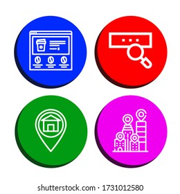 Set of search icons. Such as Website, Search, Placeholder, City , search icons