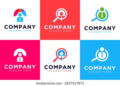 set of search job logo  , agency , recruitment , logo design vector.