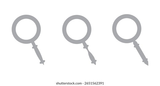 Conjunto de um ícone de lupa de pesquisa. Ilustração do vetor do ícone da pesquisa, sinal e símbolo da lupa. Ilustração de vetor.
