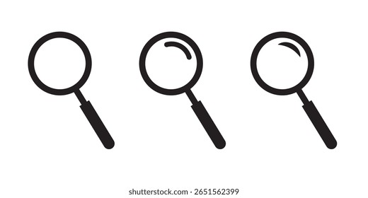 Set of a search magnifying glass icon. Search Icon vector illustration, magnifying glass sign and symbol. Vector Illustration.
