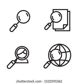 Set of search related icon with simple line design