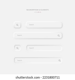 A set of search strings on a light gray background. User Interface Components In A Simple, Non-Amorphous Style For Applications, Websites, Interfaces. Vector illustration