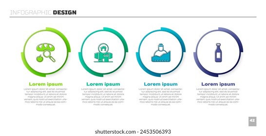 Set Searching for food, Homeless cardboard house, Growth of homeless and Bottle water. Business infographic template. Vector