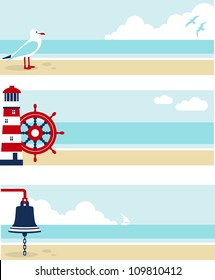 Set of seascape banners