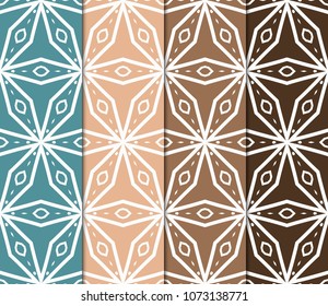 Set of SeaSet of Seamless pattern set. Fashion geometric ornament. Vodern texture. Vector modern illustration.