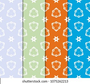 Set of SeaSet of Seamless pattern set. Fashion geometric ornament. Vodern texture. Vector modern illustration.