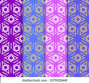 Set of SeaSet of Seamless pattern set. Fashion geometric ornament. Vodern texture. Vector modern illustration.