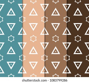 Set of SeaSet of Seamless pattern set. Fashion geometric ornament. Vodern texture. Vector modern illustration.
