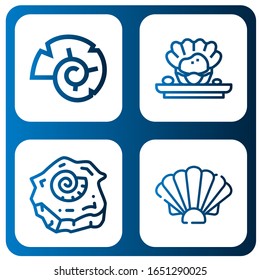 Conjunto de iconos de conchas. Como Nautilus, Shellfish, Shell , iconos de las conchas