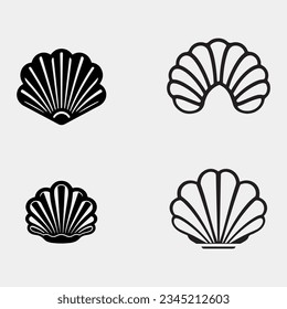 set of seashells icon vector illustration design