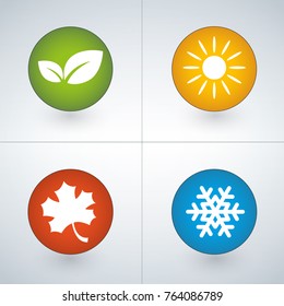 Set Four Seasons Icons Summer Winter Stock Vector (Royalty Free) 1130354516