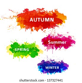 Set of season vector backgrounds for your design. Vector illustration