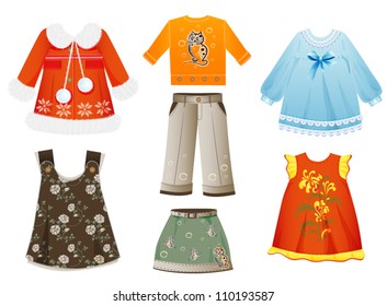 set of seasonal clothes for girls