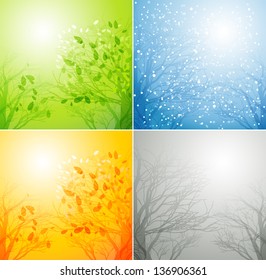 Set of Seasons backgrounds