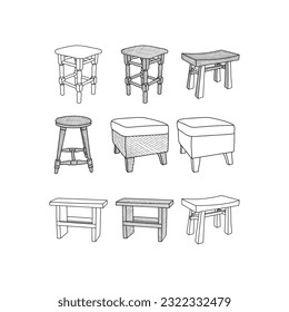 Set of Seat Minimalist furniture logo collection inspiration design template