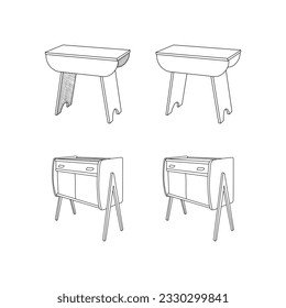 Set of Seat Modern furniture minimalist logo, vector icon illustration design template