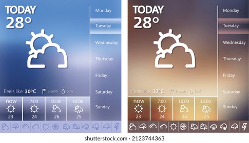 Conjunto de iconos y widget de ajuste