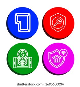 Conjunto de iconos seguros. Como Key, Online banking, Protection , iconos seguros