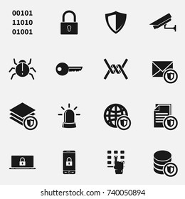 Set of secure vector icons.