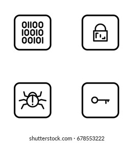 Set of secure vector thin line icons.