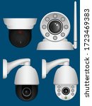 Set of Security camera. Graphic vector
