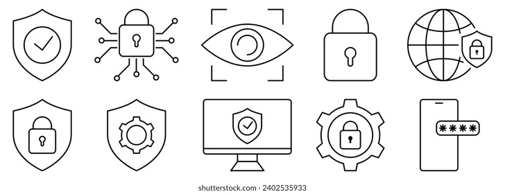 Set of security icon set. Design can use for web and mobile app. Vector illustration
