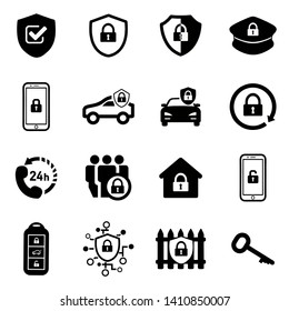 Set of Security icon design template vectors, Protection Symbol illustrations