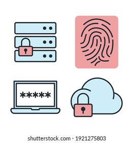 Set of Security icon. Security pack symbol template for graphic and web design collection logo vector illustration