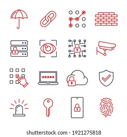 Set Of Security Icon. Security Pack Symbol Template For Graphic And Web Design Collection Logo Vector Illustration