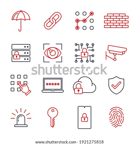 Set of Security icon. Security pack symbol template for graphic and web design collection logo vector illustration
