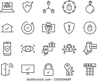 set of security icons, protect, internet, scan