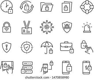 set of security icons, protect, password