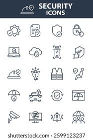 Set of Security icons, protection