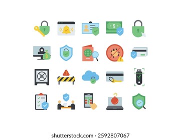 set of security icons, protection, privacy, 